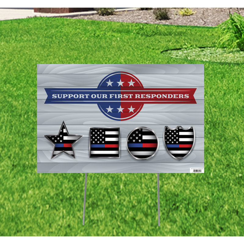 The Holiday Aisle® Support Our First Responders Garden Stake Wayfair